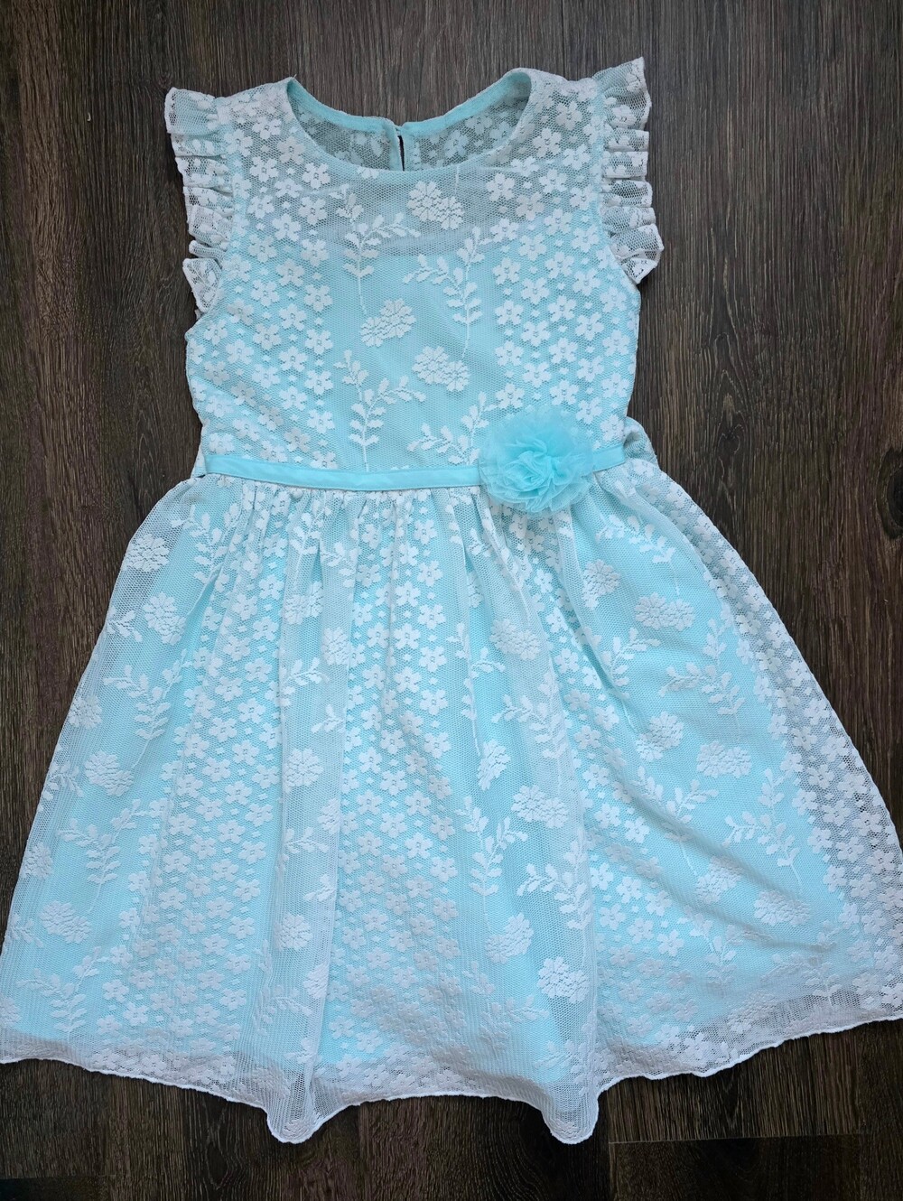 Jona Michelle Aqua Blue Lace Dress